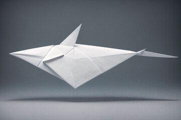A paper origami shark.