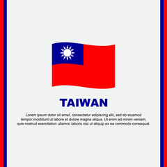 Taiwan Flag Background Design Template. Taiwan Independence Day Banner Social Media Post. Taiwan Cartoon