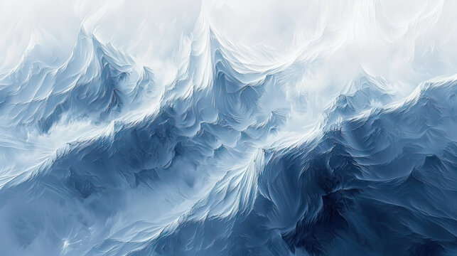 Ethereal Blue Mountain Ridges in a Dreamlike Landscape