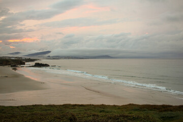 idyllic sunset in a Cantabrian beach