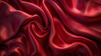 Obraz premium Vibrant Red Satin Fabric Elevates Fashion and Decor
