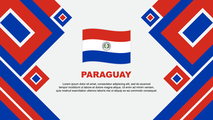 Paraguay Flag Abstract Background Design Template. Paraguay Independence Day Banner Wallpaper Vector Illustration. Paraguay Cartoon