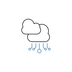 cloud tech concept line icon. Simple element illustration. cloud tech concept outline symbol design.