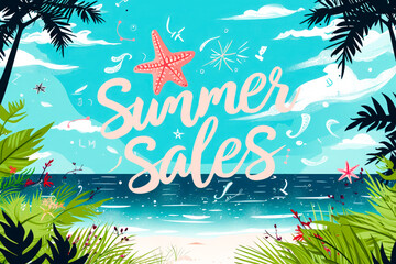 Fototapeta na wymiar Summer sales background