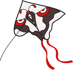 Decorative kite  butterfly flat color festival