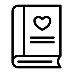 This is the Book icon from the Valentine icon collection with an Outline style