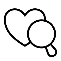 This is the Search icon from the Valentine icon collection with an Outline style