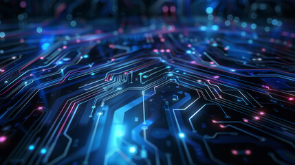 Obraz premium Abstract futuristic electronic circuit technology background 