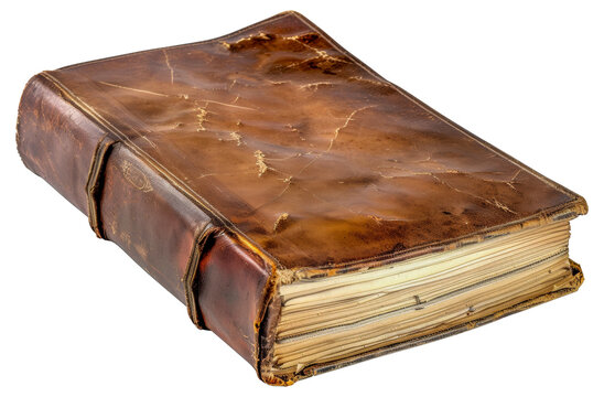 A leather bound book with a leather binding - stock png.