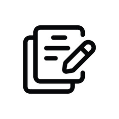 Simple Contract line icon isolated on a white background	