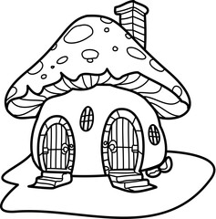 mushroom house home illustration fantasy
