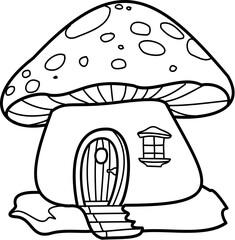 mushroom house home illustration fantasy