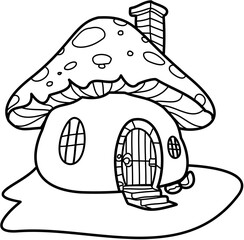 mushroom house home illustration fantasy