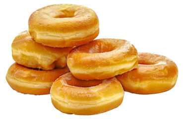 A stack of glazed donuts, cut out - stock png.