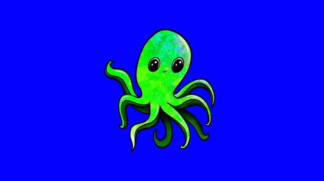 Octopus blue screen video