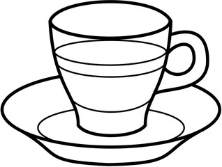 glass illustration tea coffee