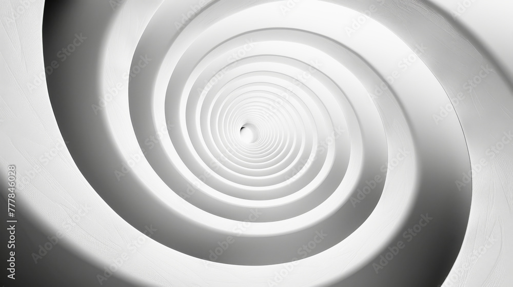 Poster abstract monochrome photograph depicting a series of concentric circles creating an illusion of a sp