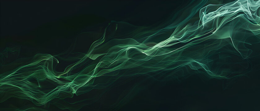 A green, wavy line with a black background. The line is very long and it looks like it is moving