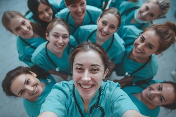 Happily nurses in hospital
