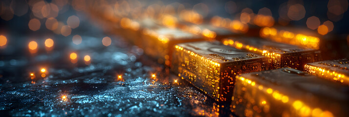 close up of a burning stove,
 Finance And Stock Market Concept - Gold Colored  - obrazy, fototapety, plakaty