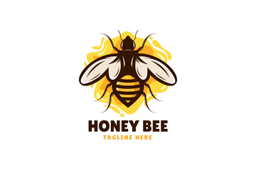 Honey Bee Logo Vector Design Template