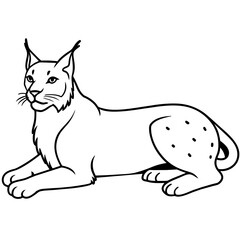 illustration of a cat with vector art silhouette