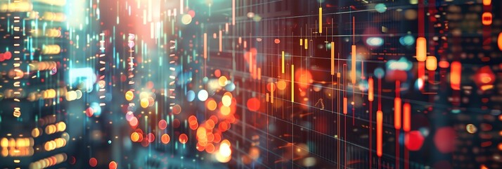 Obraz premium A cityscape with a lot of lights and a lot of buildings