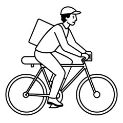 person riding a bicycle vector art silhouette 