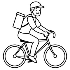 person riding a bicycle vector art silhouette 