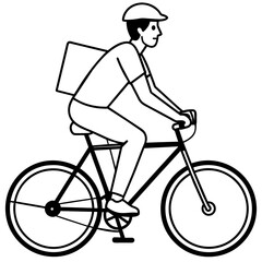 person riding a bicycle vector art silhouette 