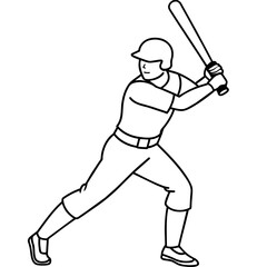 A batsman illustration with vecto art silhouette 