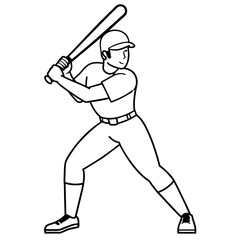 A batsman illustration with vecto art silhouette 