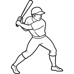 A batsman illustration with vecto art silhouette 