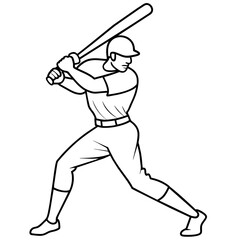 A batsman illustration with vecto art silhouette 