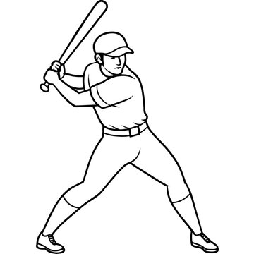 A batsman illustration with vecto art silhouette 