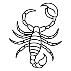 scorpion silhouette isolated on white