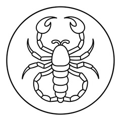 scorpion silhouette isolated on white