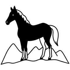 horse silhouette vector