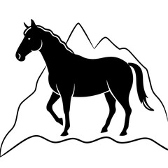 horse silhouette vector