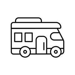 camper icon with white background vector stock illustration