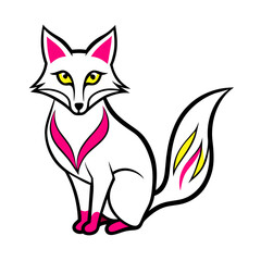 Fox illustration with vector art
