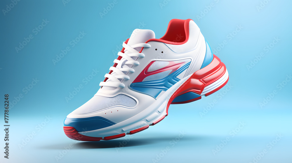 Sticker running shoes icon 3d