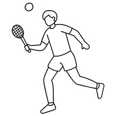 Dynamic Tennis Player Silhouette: Vector Illustration