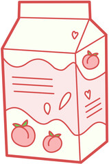 peach milk cute box pastel vector