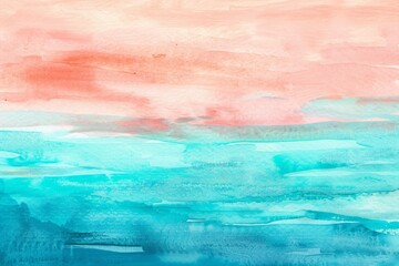 abstract sunset over the ocean blue orange watercolor background paint texture design. liquid water sky summer concept fluid organic shape.