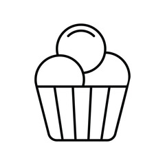 ice cream icon with white background vector stock illustration