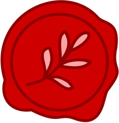 wax stamp seal plant red