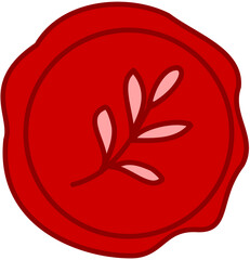 wax stamp seal plant red