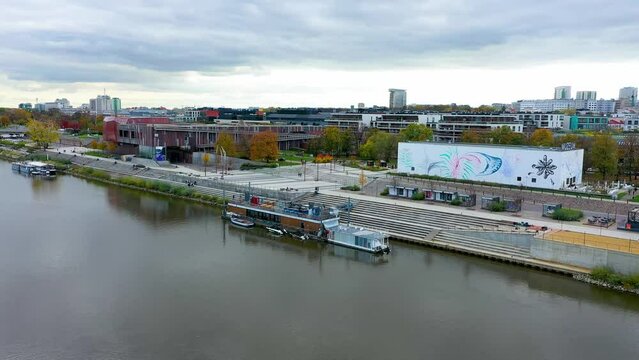 Aerial View of Copernicus Science Center in Warsaw, Poland