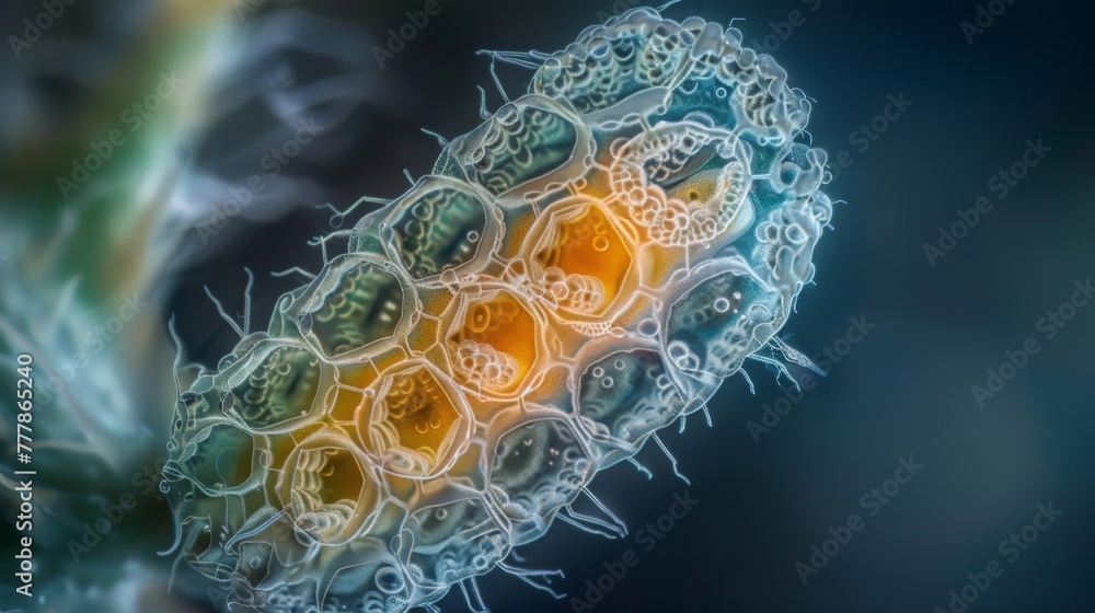 Poster a microscopic image of a mature worm egg reveals the intricate details of its structure. the shell h